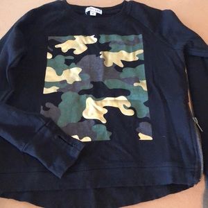 Girls camp print sweatshirt